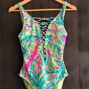 Lilly Pulitzer Isle Lattice One-Piece Swimsuit